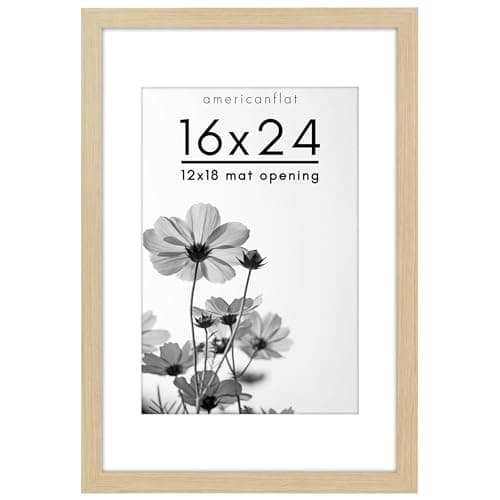 Americanflat 16x24 Poster Fram...for Wall Display - Natural Oak