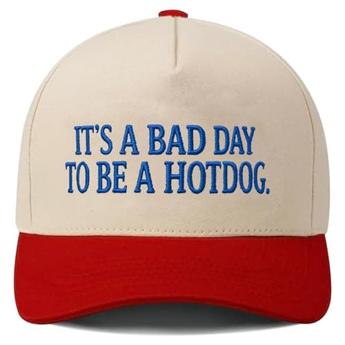 It's A Bad Day to Be A Hotdog Tab Funny Trucker Hats Women Vintage Adjustable Baseball Cap Embroidery Fashion Trucker Hat