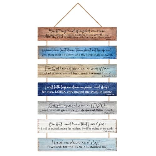 Sivgrrme Christian Wall Decor-Bible Verse Religious Prayers Art,Suitable For Living Rooms,Bedrooms,Classrooms,Meditation Rooms,Farmhouses, Offices (BLUE)