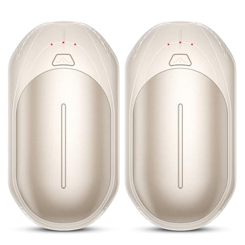 AI Hand Warmers Rechargeable 2 Pack, AI Smart Chips Electric Hand Warmers, 20Hrs Long Safe Heat, Portable Pocket Heater, Gifts for Christmas, Outdoor, Golf, Hunting, Camping Accessories -Champagne