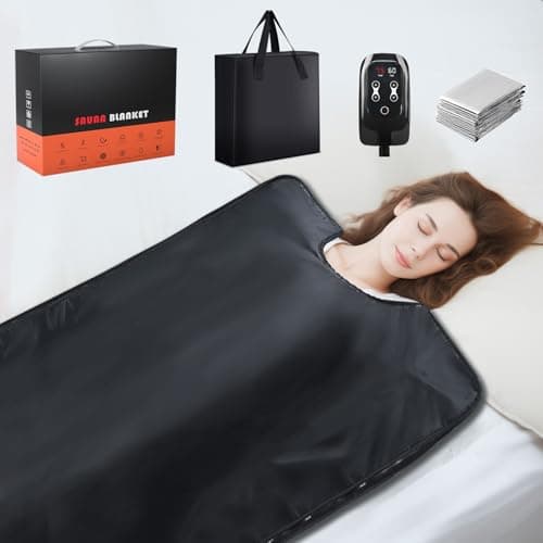 RRGFB Infrared Sauna Blanket f... 5.9ft×2.6ft, Sleeveless-Black