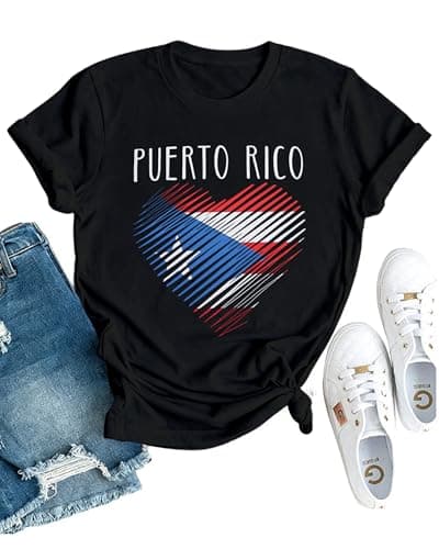 Puerto Rican Tshirt Women Puerto Rico Flag Pride Shirts Short Sleeve Tops