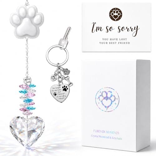 Dog Memorial Gifts for Loss of Dog | Suncatcher & Keychain| Loss of Dog Sympathy Gift, Pet Memorial Gifts for Dogs, Dog Passing Away Gifts, Dog Remembrance Gift, Dog Loss Sympathy Gift, Pet Loss Gifts