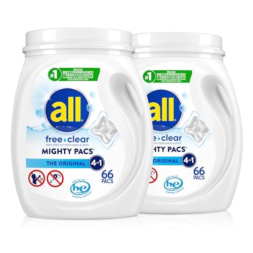 Select Accounts: 2-Pk 66-Ct All Free Clear MIGHTY PACS Laundry Detergent Pacs 2 for $30.35 w/ S&S + Free S&H