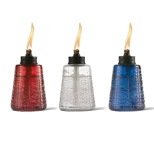 TIKI Molded Glass Decorative T...es Long-Lasting Wick & Snuffer