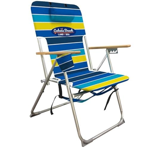 Cabana Beach Folding Beach Cha...den Armrests, Cool Bold Stripe