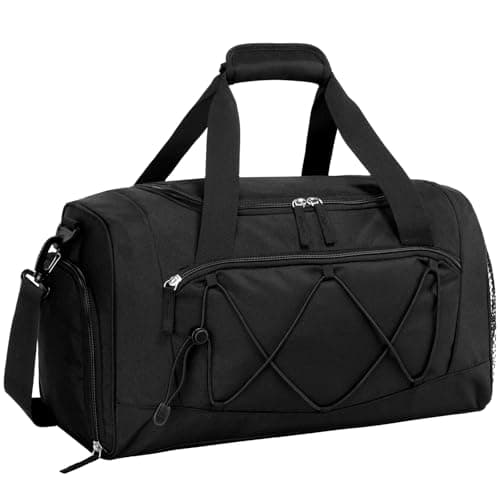 Vorspack Gym Bag for Men - 18 Inches Structured Duffle Bag for Travel with Shoe Compartment for Gym Sports Weekender Overnight - Black
