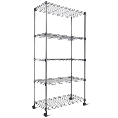 Whitmor 5 Tier Shelving Unit, ..., 30" L x 14" W x 60" H, Black