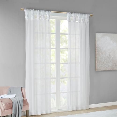 Madison Park Ceres Sheer Window Pair, White