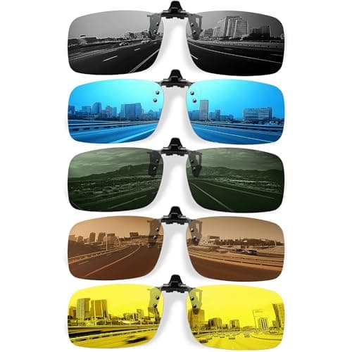 phikttu Polarized Clip On Sunglasses for Men Women, Flip Up Fit Over Glasses for Sports Fishing Driving Hiking Cycling