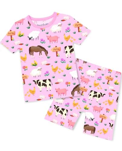 babee Reshinee Toddler Girls Summer Short Sleeve Pajamas Kids Pjs 2-3T Unicorn Mermaid 2pcs