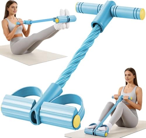 Upgraded Pedal Resistance Band with Handle, Soft Durable Fashion Puller Exercise with Thickened 6 Tension Ropes, Tube Pedal Resistance Device for Abdomen, Waist, Arm, Leg, Core/ABS (Blue)