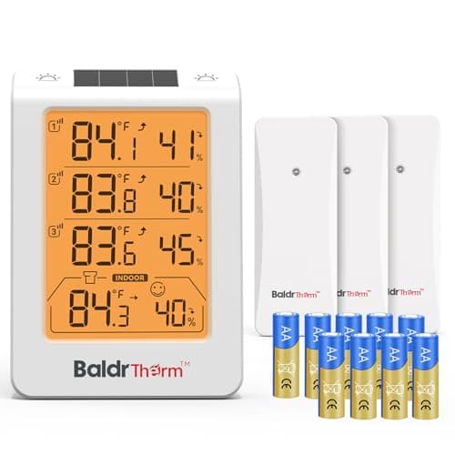 BaldrTherm Indoor Outdoor Ther... Thermometer, Orange Backlight