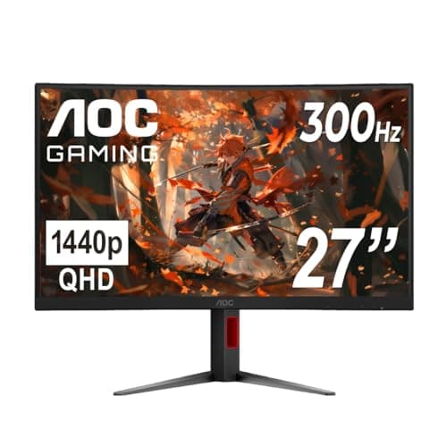 AOC 27 Inch Curved Gaming Moni...K QHD 300Hz VA 0.3ms, CQ27G4ZH