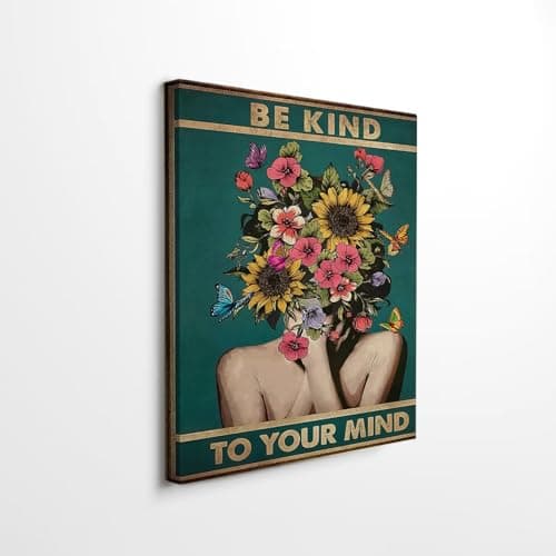 DIHSIEG Inspirational Canvas Wall Art funny bathroom wall art Print Poster, Frameless Canvas Decor,With hook, can be placed on the table,Motivational Prints (flower1, 8x10 inches)