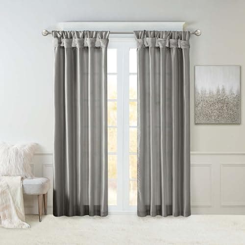 Madison Park Emilia Faux Silk ...oom and Dorm, 50x120, Charcoal