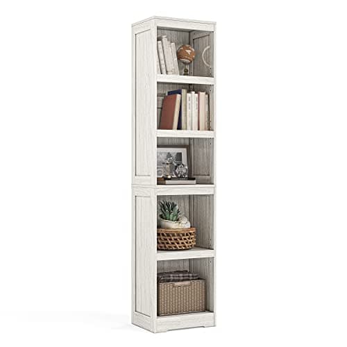 LINSY HOME 5-Shelf Bookcase, N...ing Room, Bed Room - White Oak