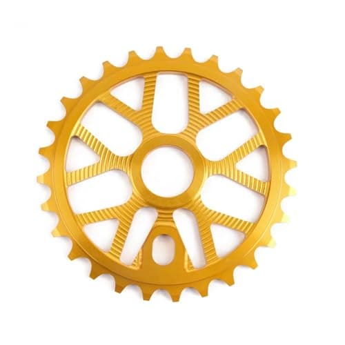 AIJIEjie Compatible for POLSO 25T/28T BMX Sprocket, 1/2" x 1/8" 7075 Aluminum Alloy CNC Bike Chainring/607(Gold,25T)