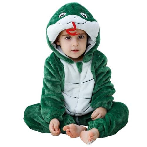 MICHLEY Infant Halloween Cosplay Costume Kids' Animal Outfit Hooded Romper Partywear 2-3T,Snake
