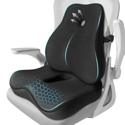 Memory Foam Coccyx Seat Cushion and Lumbar Support Pillow for $34 + free shipping w/ Prime