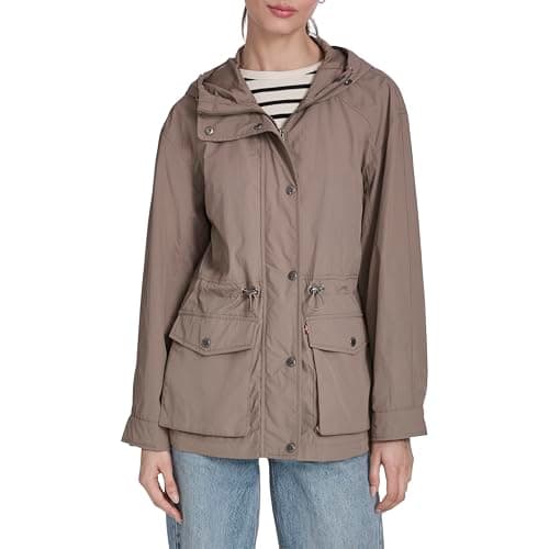 Levi's Women's Cinch-Waist Hoo...ain Anorak, Pine Bark, X-Large