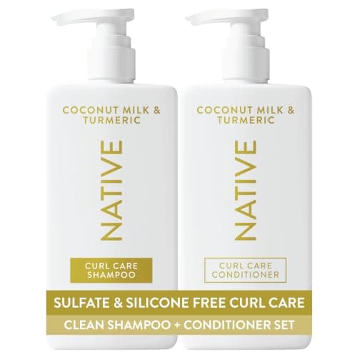 Native Coconut & Turmeric Shampoo and Conditioner Contain Naturally Derived Ingredients | All Hair Types, Color & Treated, Fine to Dry Damaged, Sulfate & Dye Free - 2-Pack