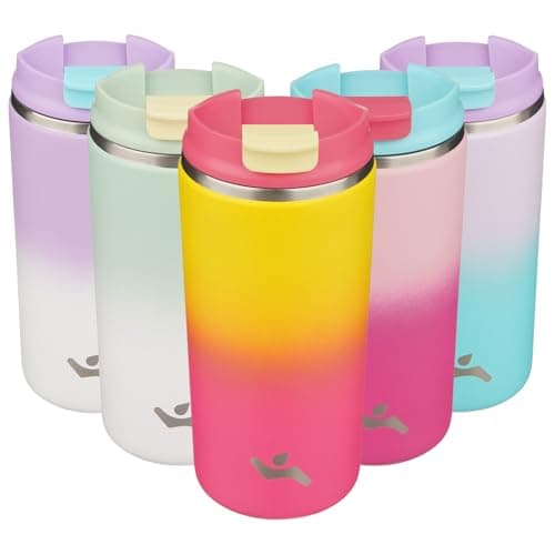Konokyo Tumbler with Lid, 12 o...Insulated Water Bottle,Rainbow