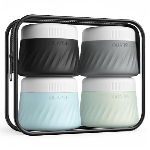 Quatish 2oz Travel Size Containers for Toiletries, 4 Pack, Grey