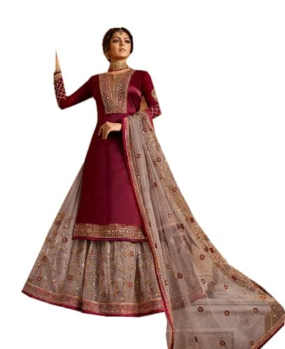FABMIAMI indian pakistani women's ready to wear Party/Ethnic embroidered ghaghra style salwar kameez Suit Dress- (3001) (US, Numeric, 46, Regular, Regular, Choice-4)
