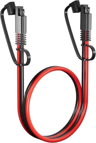 SNLLMZI SAE Extension Cable 14AWG, Heavy Duty SAE to SAE Extension Cord with Waterproof Cap, 12V/24V DC Power Cable for Solar Panel, Car Battery Charger, RV, Truck, Boat, Power Inverter (1.65FT)