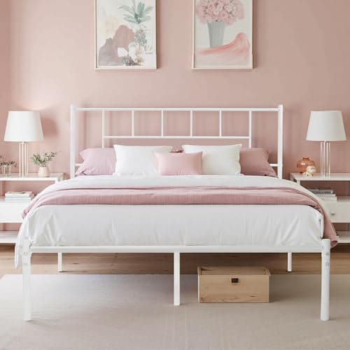 VECELO Full Metal Platform Bed...x Spring Needed, Easy Assembly