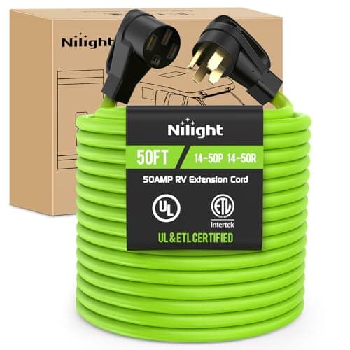 Nilight 50FT 50 Amp RV Extensi...V Trailer Campers Bright Green
