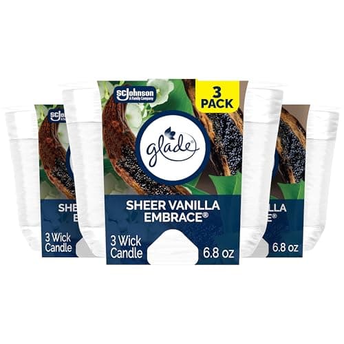 Glade Sheer Vanilla Embrace, F...3-Wick Candle, 6.8 Oz, 3 Count