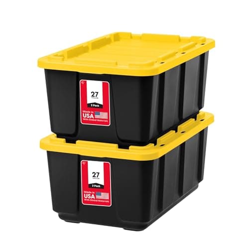IRIS USA 2-Pack 27 Gallon Stor...nization, Large - Black/Yellow