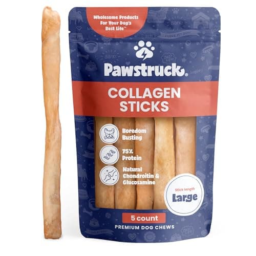 [SnS] $10.41 | 5 Pack Pawstruck Natural Large 12" Beef Collagen Sticks for Dogs at Amazon