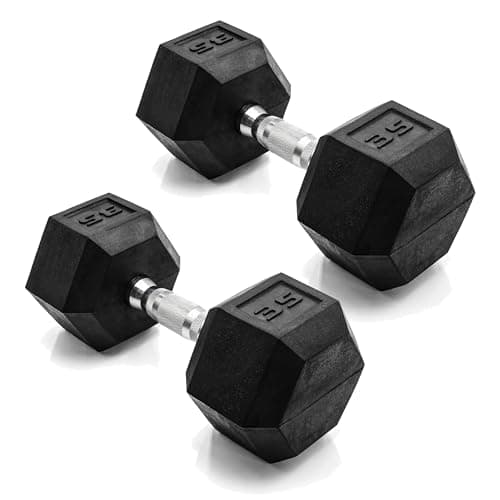 2-Pack 35-Lbs CAP Barbell Rubber Coated Hex Dumbbells w/ Chrome Handles $57.70 + Free S&H