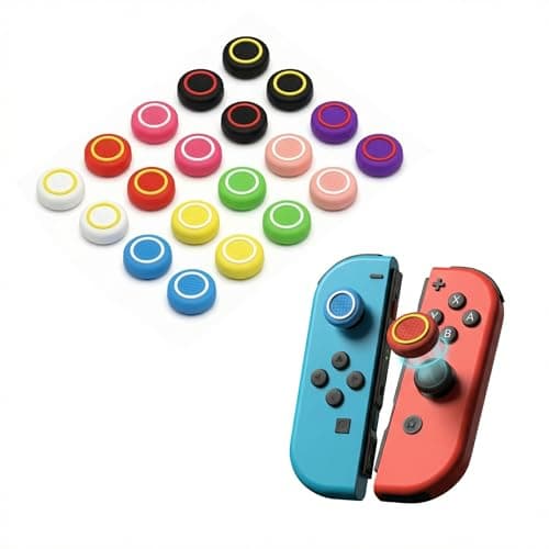 Inoostar 20PCS Optimized Silicone Thumb Grips & Joystick Caps for Nintendo Switch/OLED/Lite JoyCon Controllers Accessories | 10 Colors, Anti-Slip, Anti-Scratch & Enhanced Gaming Experience