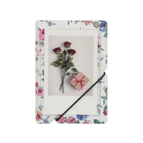 Mini 2x3 Small Polaroid Photo Album Book For 3 Inch Fujifilm Instax Mini 12 11 9 99 8 7+ 40 EVO Camera Film, HP Sprocket, K-pop Photocards. (Abstract Roses, 1 Pack)