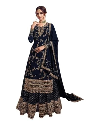 Nimbark Indian/Pakistani Traditional Georgette Palazzo Style Partywear Wedding Salwar Kameez Suit for Women With Dupatta