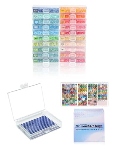 YBUTVY Diamond Art Trays with Lids, 20PCS Diamond Painting Trays with Lids ＆ Diamond Art Storage, Gift Box Diamond Painting Accessories for Diamond Art Beads