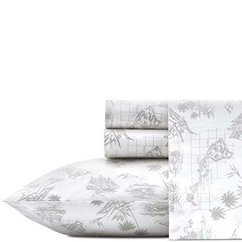 Tommy Bahama - King Size Sheet...itted Sheet (Vintage Map Grey)