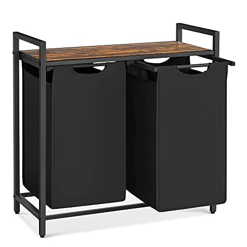 VASAGLE Laundry Hamper, Laundr...ck and Rustic Brown UBLH201B01
