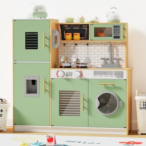 Babytronic Wooden Kitchen Play... Toddlers Ages 3+ (Green&Wood)