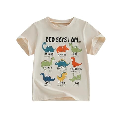 Toddler Little Boy Summer Dinosaur Clothes Funny Letter T Shirt Tops 1-5T