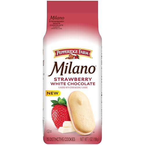 [SnS, AC] $5.61 | 2 × 7-Oz Pepperidge Farm Milano Cookies (White Chocolate Strawberry Flavored) ($2.81 each) at Amazon