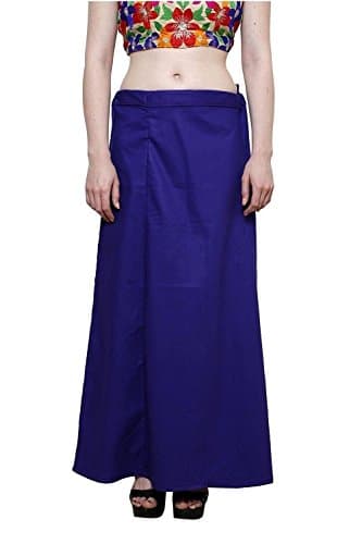 Stylesindia Women's Cotton Readymade Indian Inskirt Saree Petticoats Underskirt - Free Size-Royal Bluel