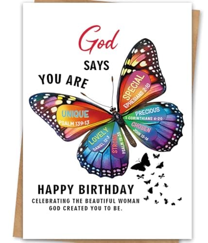 LiuuLi Religious Birthday Card for Women,Christian Blessings Birthday Gift for Her
