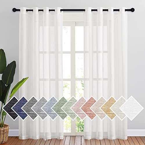 2-Panel 52" x 84" NICETOWN Sheer Linen Curtains (White or Natural) $13.33 + Free Shipping w/ Prime or on $35+