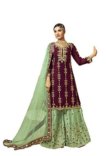 shopNstyle Ready to Wear Indian Pakistani Designer Wedding Wear Palazzo Style Salwar Suit for Women