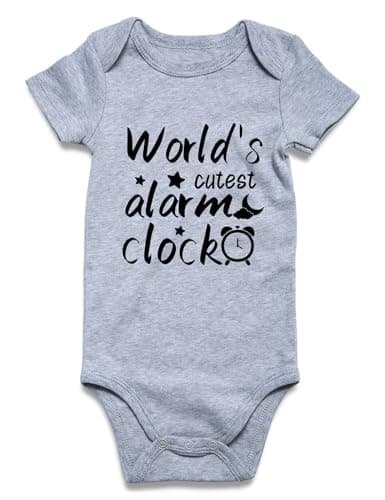 BFUSTYLE Baby Boy Clothes 3-6 Months Unisex Infant Newborn Outfit Cotton Pregnancy Outfits World'S Cutest Alarm Clock Romper